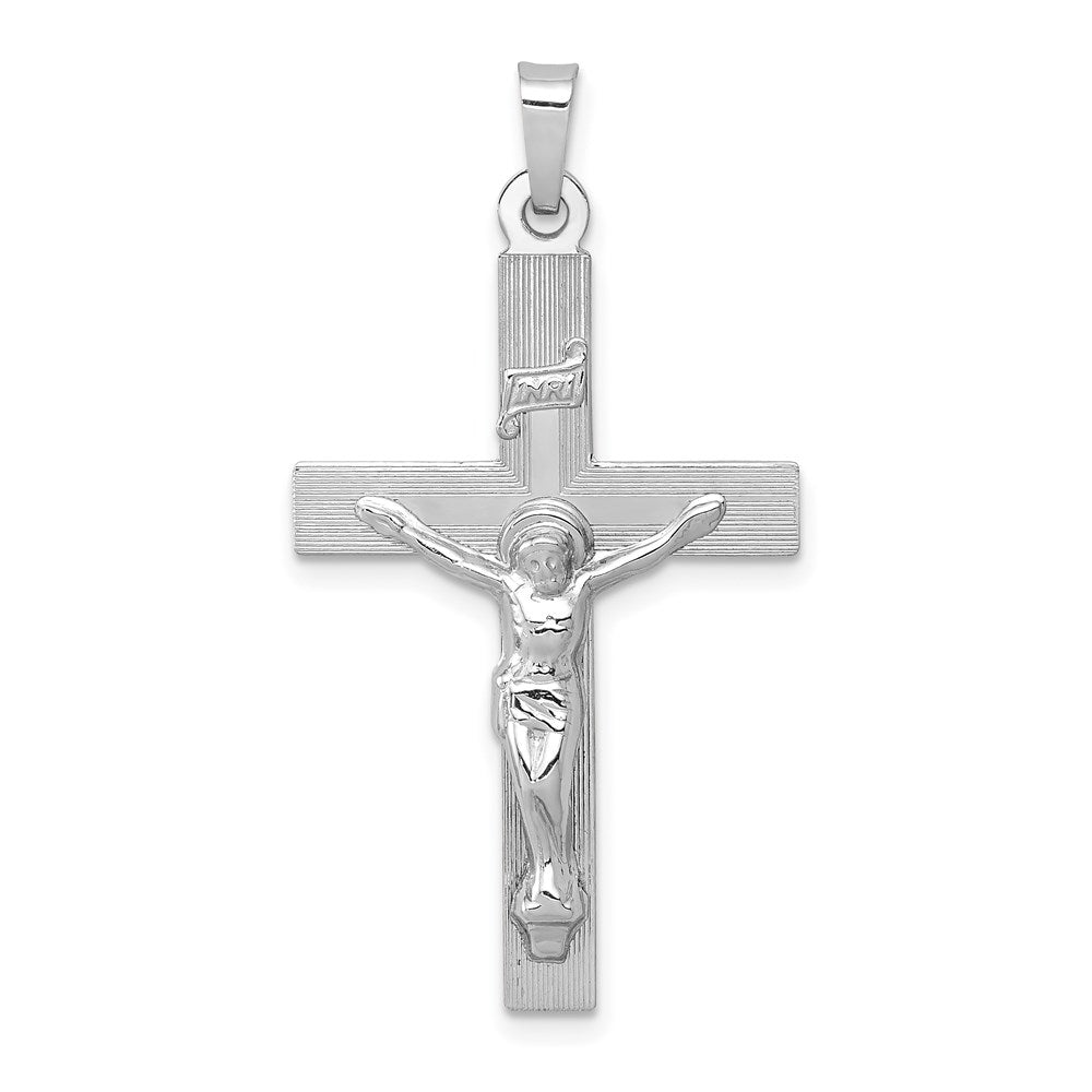 14k White Gold 20 mm INRI Crucifix Charm (2.09 grams)