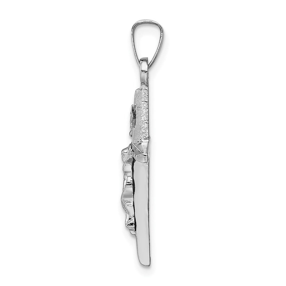 14k White Gold 15 mm INRI Crucifix Charm (1.3 grams)
