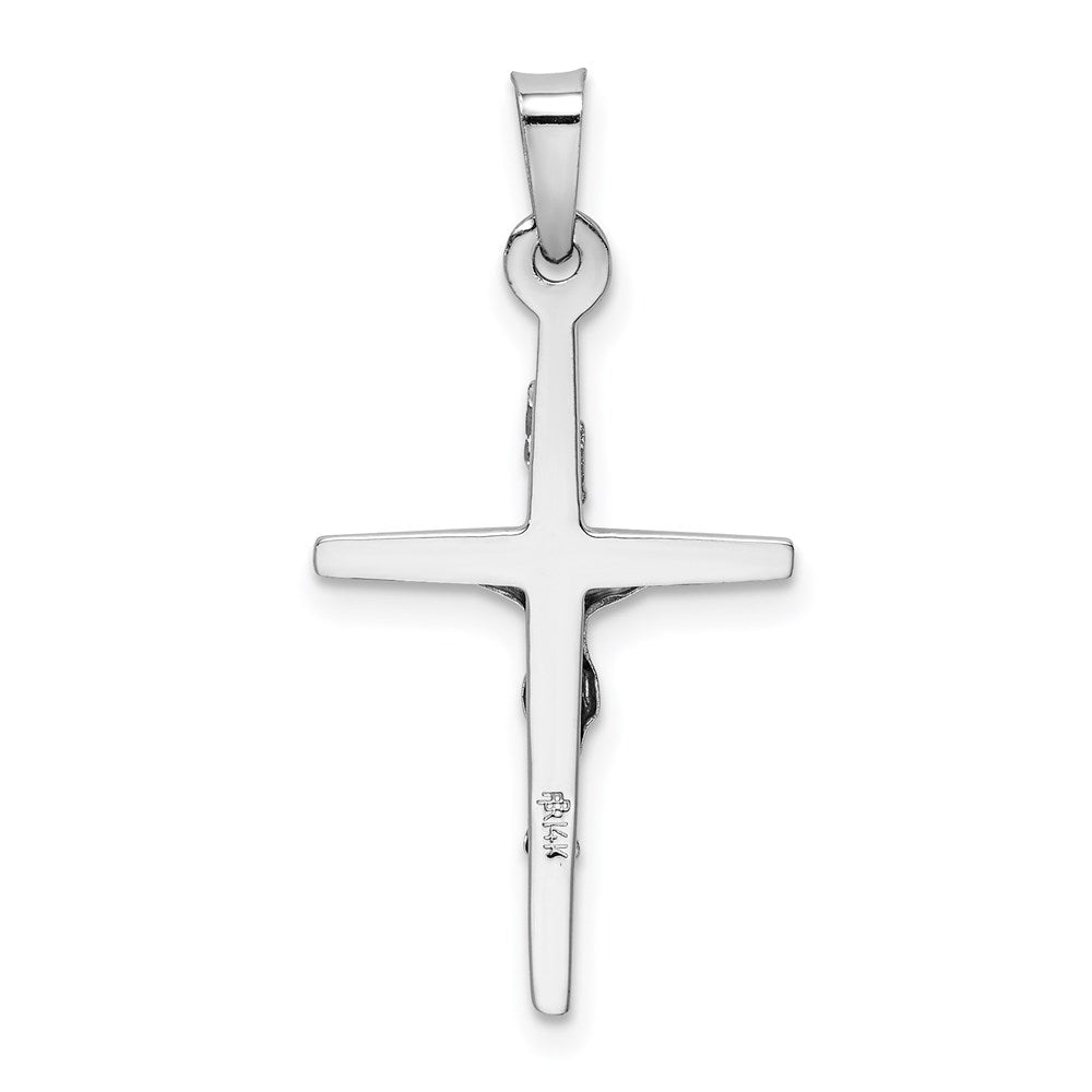 14k White Gold 15 mm INRI Crucifix Charm (1.3 grams)