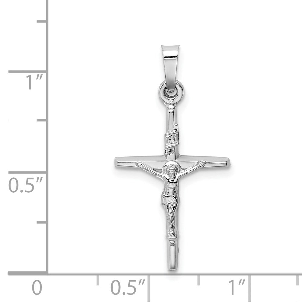 14k White Gold 15 mm INRI Crucifix Charm (1.3 grams)