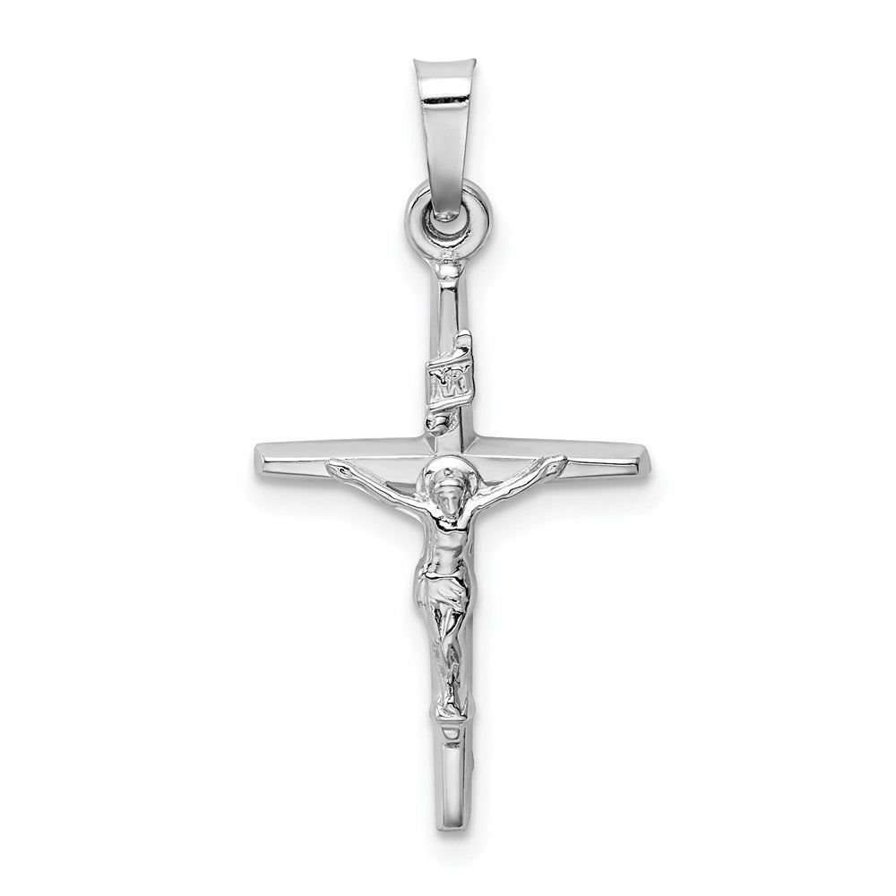 14k White Gold 15 mm INRI Crucifix Charm (1.3 grams)