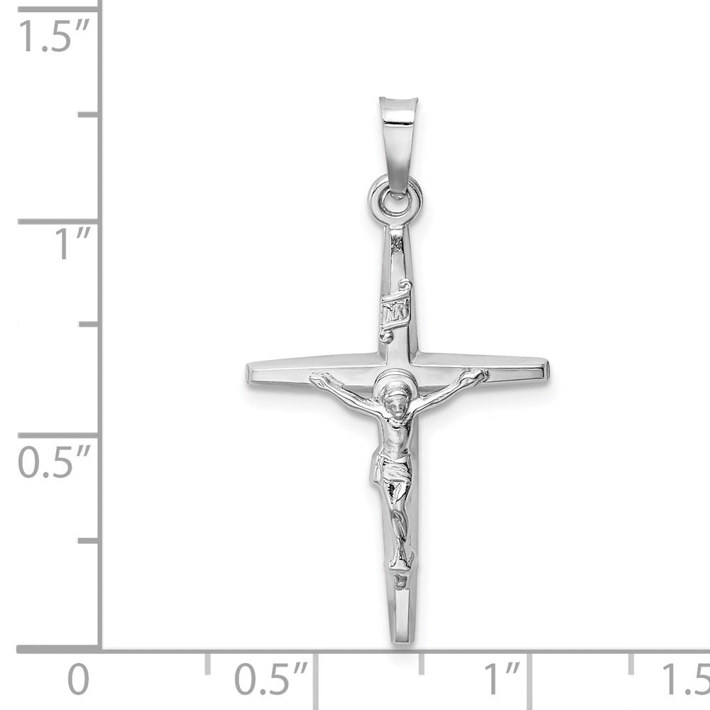 14k White Gold 19 mm INRI Crucifix Charm (1.66 grams)