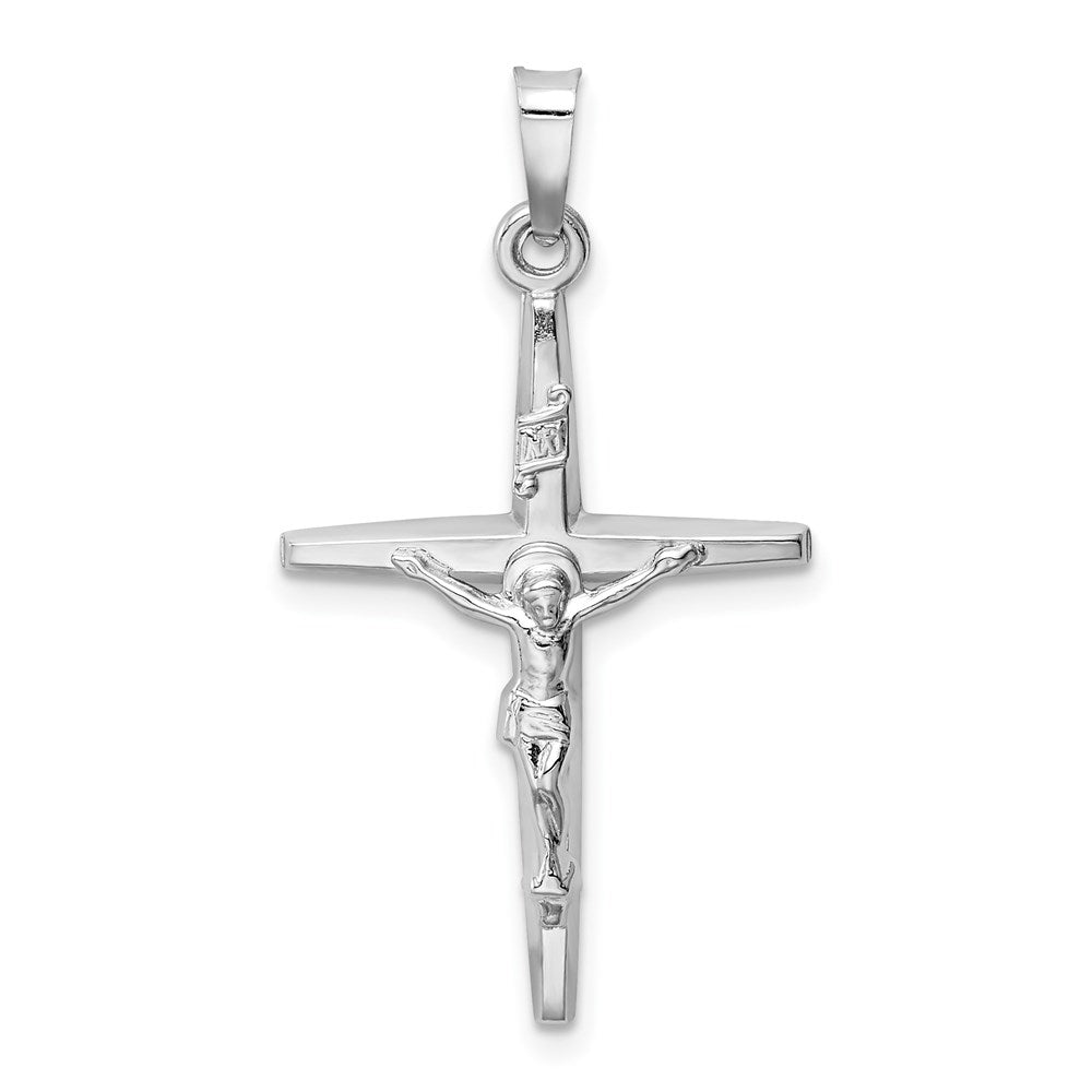14k White Gold 19 mm INRI Crucifix Charm (1.66 grams)