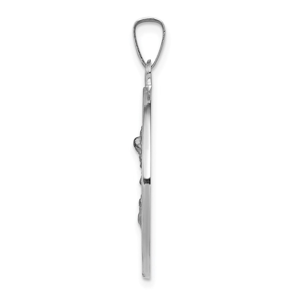 14k White Gold 22 mm Saint Michael Medal Pendant (3.88 grams)