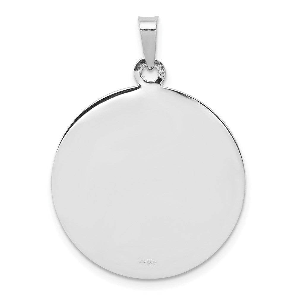 14k White Gold 22 mm Saint Michael Medal Pendant (3.88 grams)