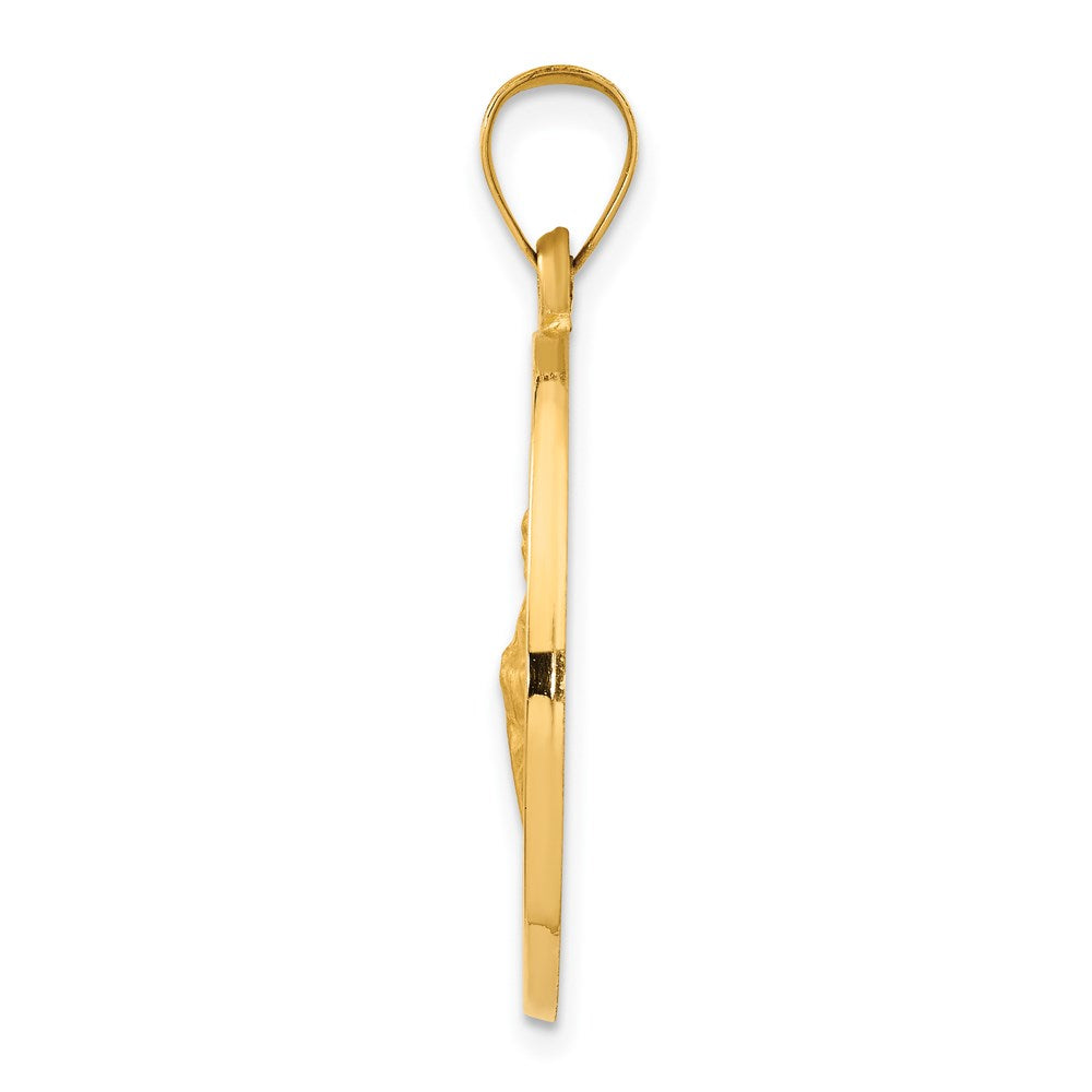 14k Yellow Gold 22 mm Saint Jude Medal Hollow Pendant (1.78 grams)