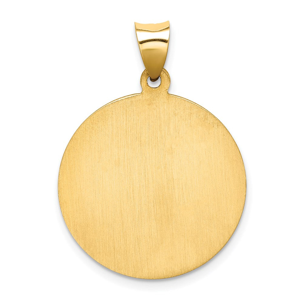 14k Yellow Gold 22 mm Saint Jude Medal Hollow Pendant (1.78 grams)