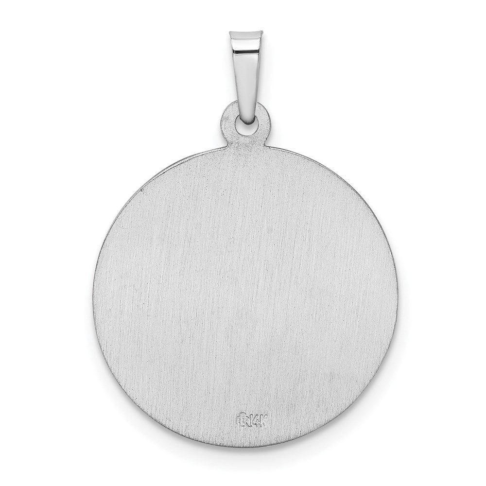 14k White Gold 20.5 mm Saint Christopher Medal Pendant (2.14 grams)