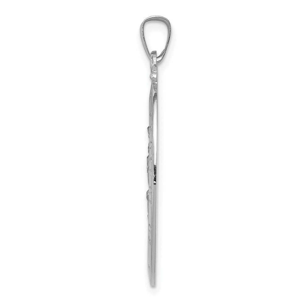 14k White Gold 18.4 mm Saint Christopher Medal Pendant (3.33 grams)