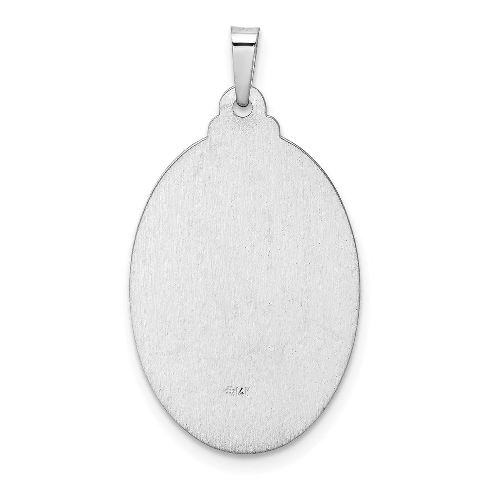14k White Gold 18.4 mm Saint Christopher Medal Pendant (3.33 grams)