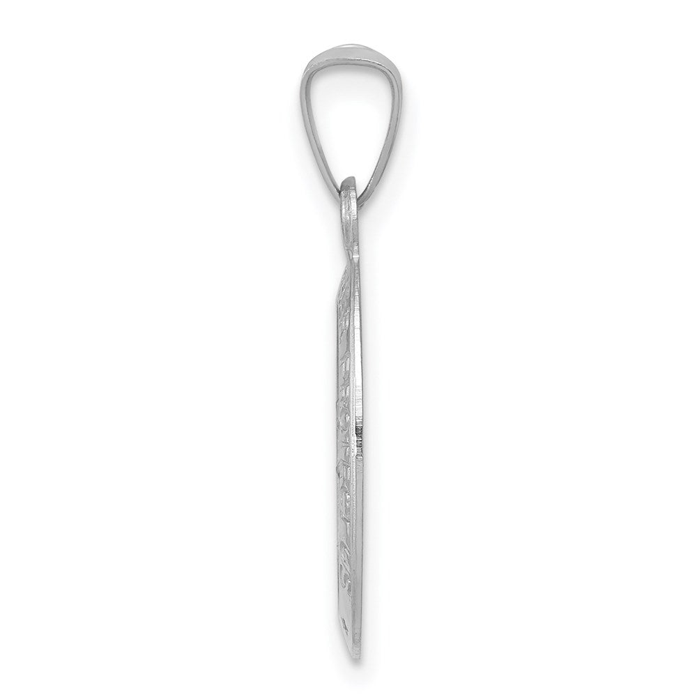 14k White Gold 11 mm Saint Christopher Medal Charm (1.05 grams)