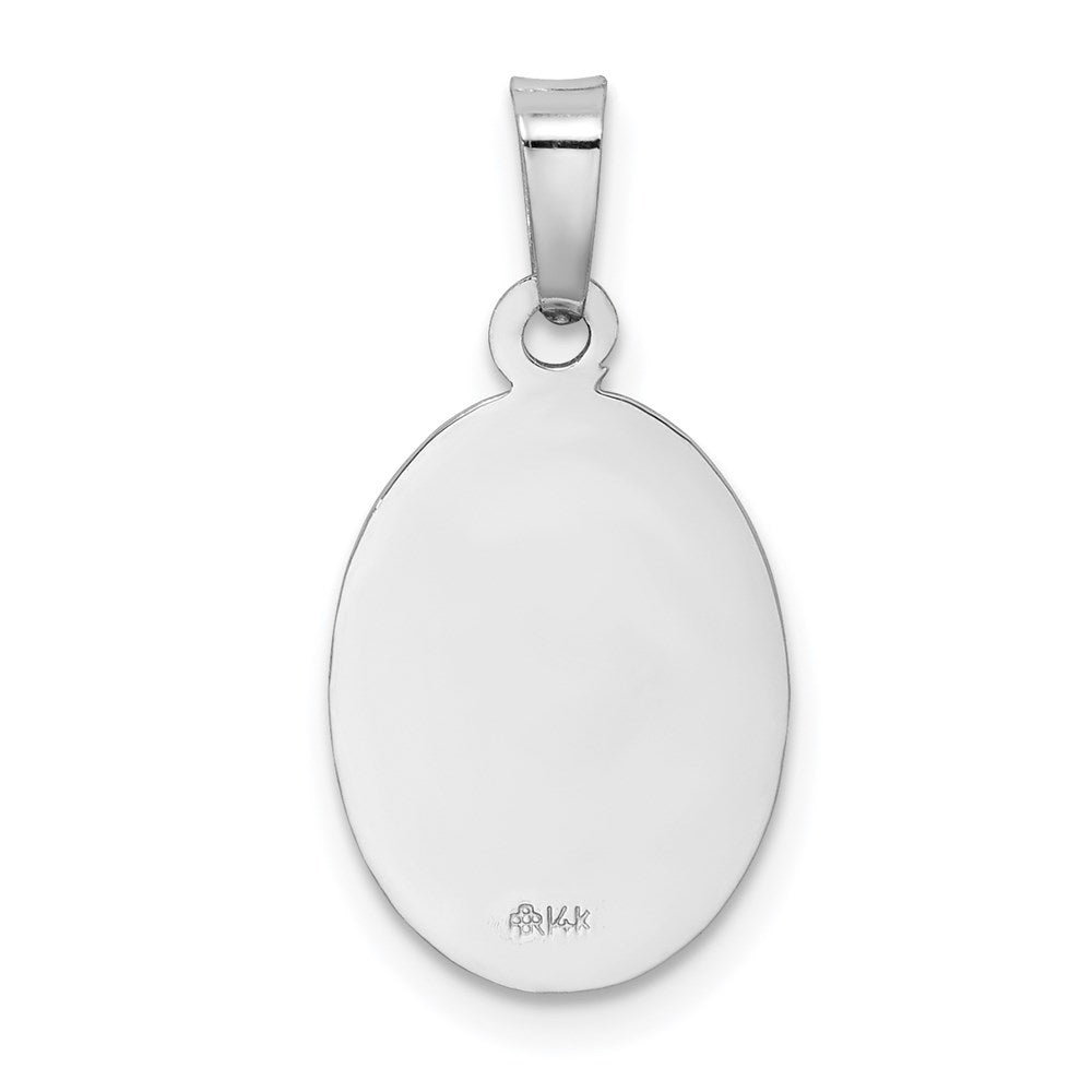 14k White Gold 11 mm Saint Christopher Medal Charm (1.05 grams)