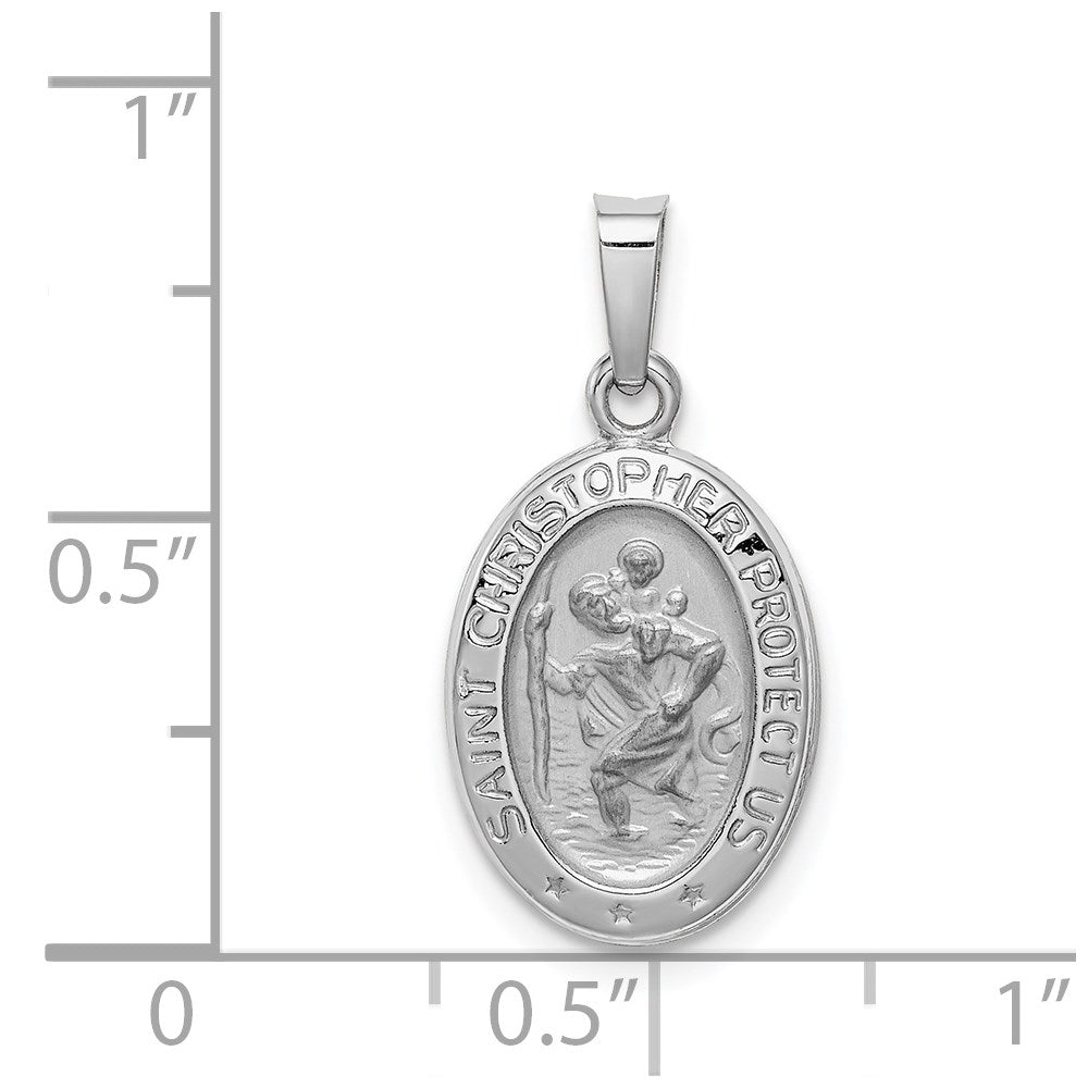 14k White Gold 11 mm Saint Christopher Medal Charm (1.05 grams)