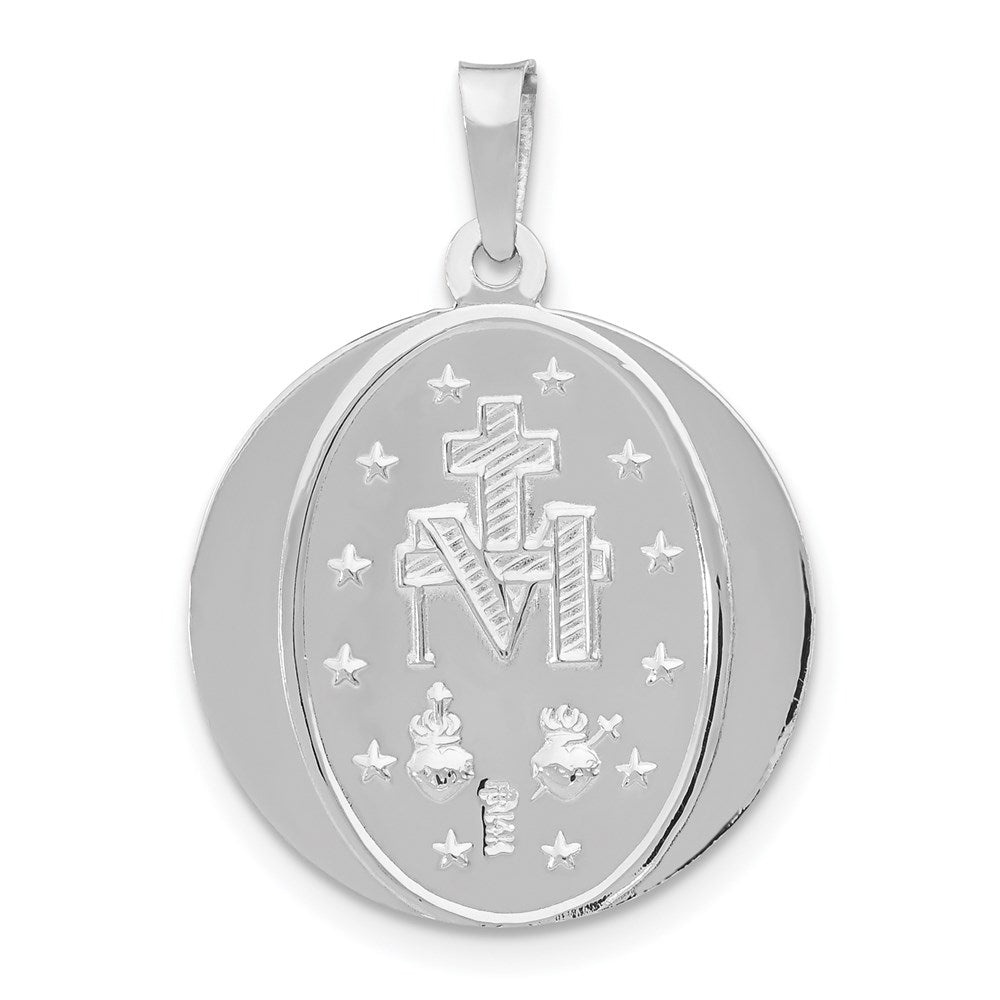 14k White Gold 19 mm Miraculous Medal (2.14 grams)