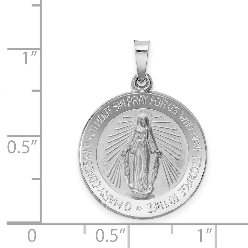 14k White Gold 19 mm Miraculous Medal (2.14 grams)