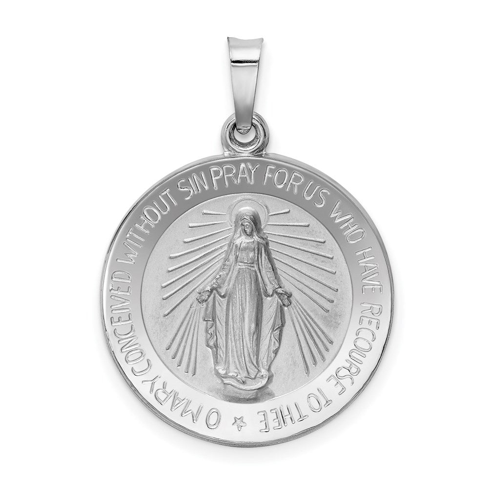 14k White Gold 19 mm Miraculous Medal (2.14 grams)