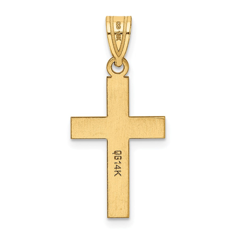 14k Yellow Gold 15 mm Polished Cross Charm (0.91 grams)