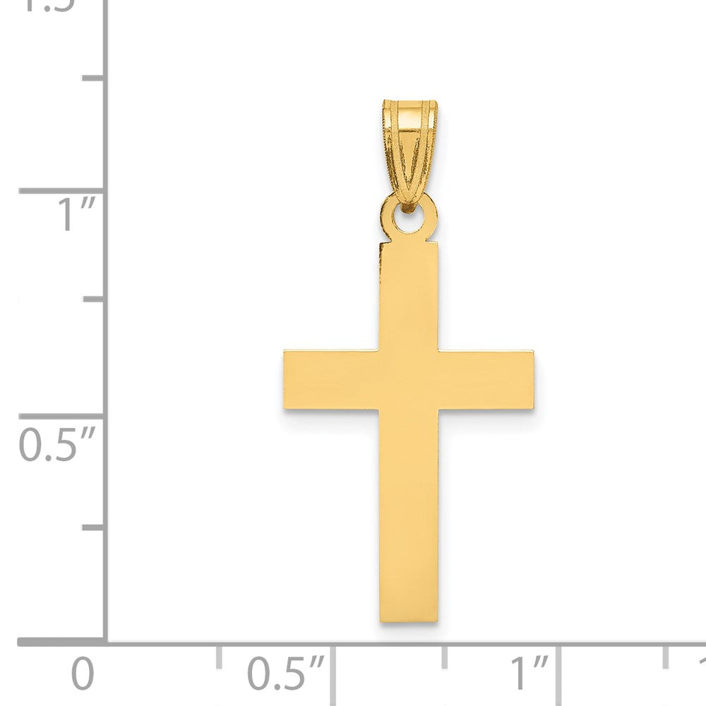 14k Yellow Gold 15 mm Polished Cross Charm (0.91 grams)