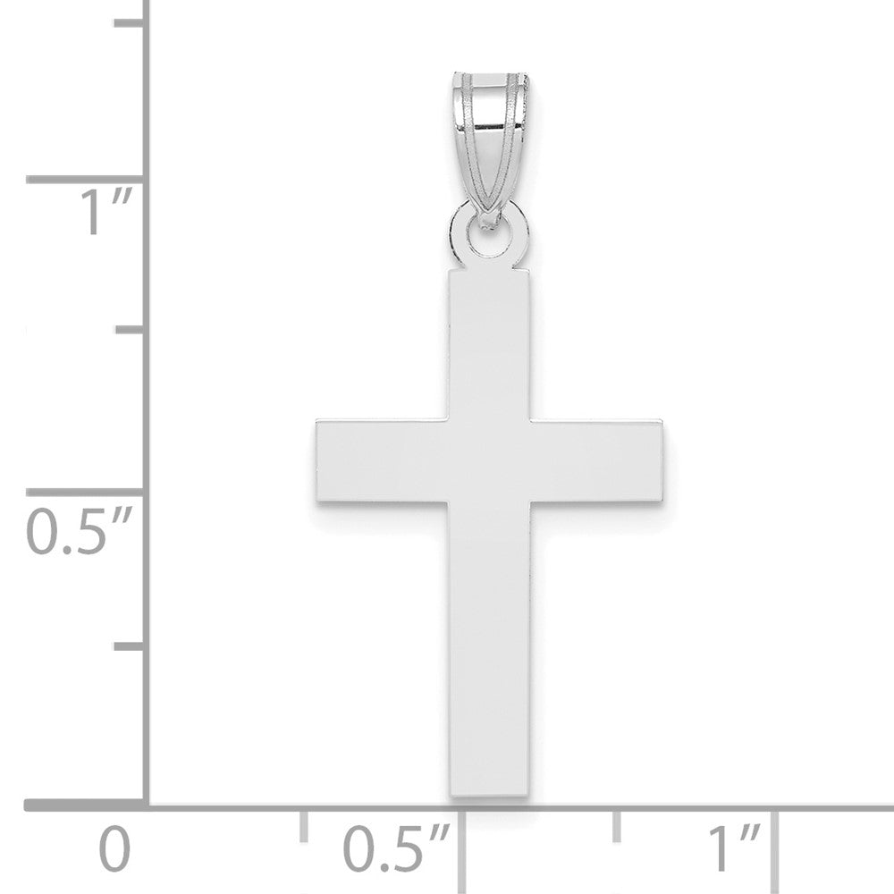 14k White Gold 15 mm Polished Cross Charm (1.05 grams)