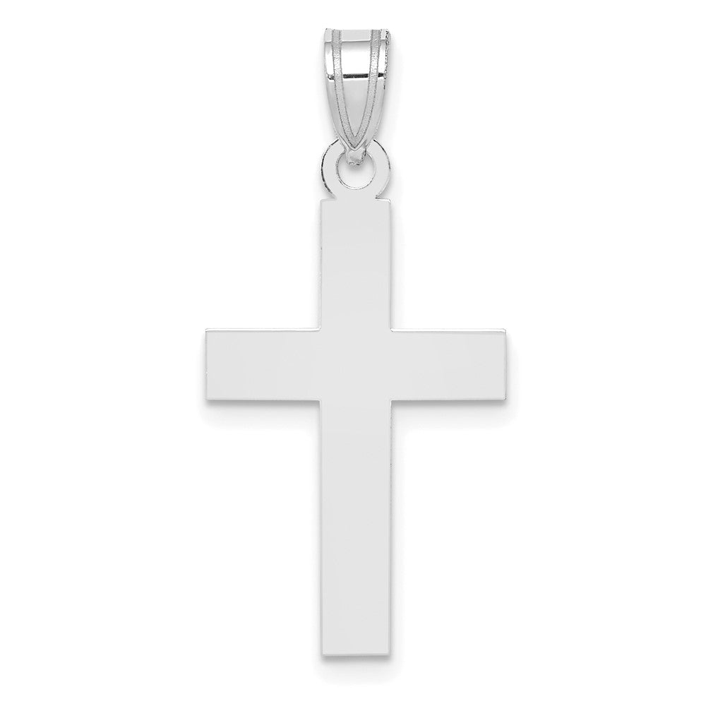 14k White Gold 15 mm Polished Cross Charm (1.05 grams)