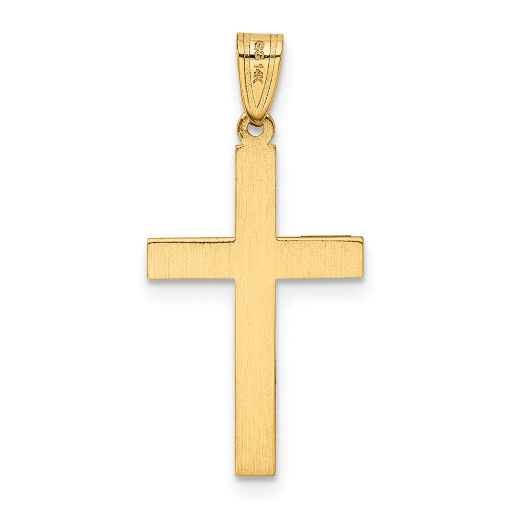 14k Yellow Gold 25 mm Polished Cross Charm (3.14 grams)