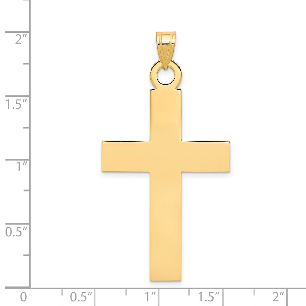 14k Yellow Gold 25 mm Polished Cross Charm (3.14 grams)