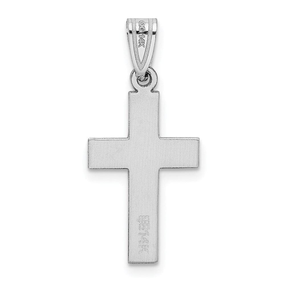 14k White Gold 12 mm Cross Pendant (0.85 grams)