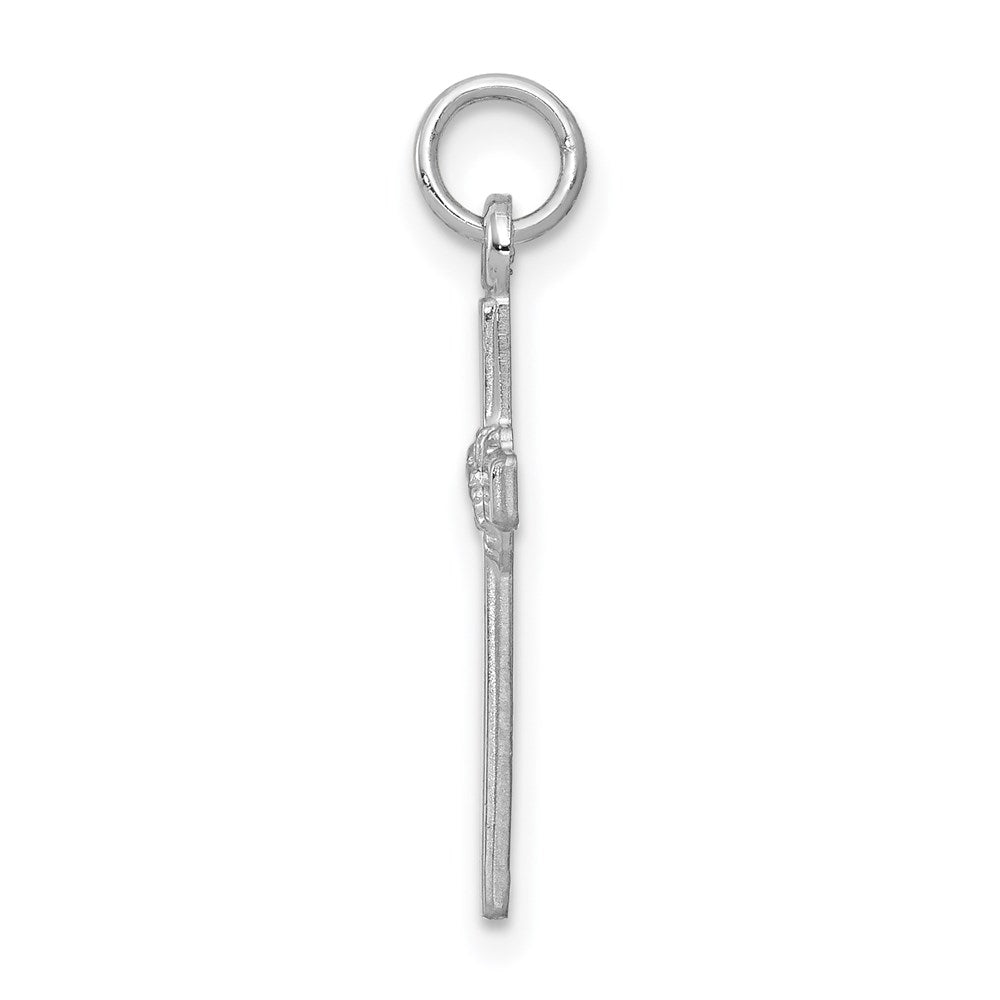 14k White Gold 10 mm Cross Charm (0.29 grams)
