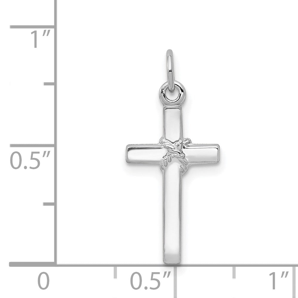 14k White Gold 10 mm Cross Charm (0.29 grams)