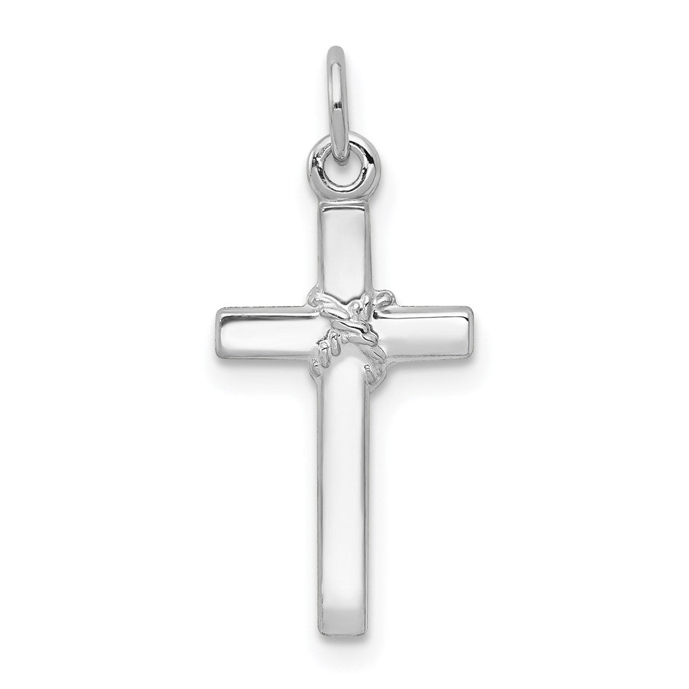 14k White Gold 10 mm Cross Charm (0.29 grams)