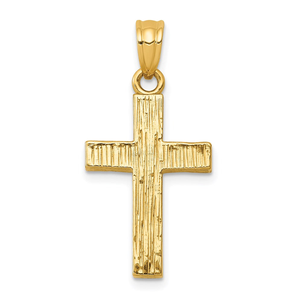14k Yellow Gold 13 mm Epoxy Latin Cross Pendant (1.2 grams)