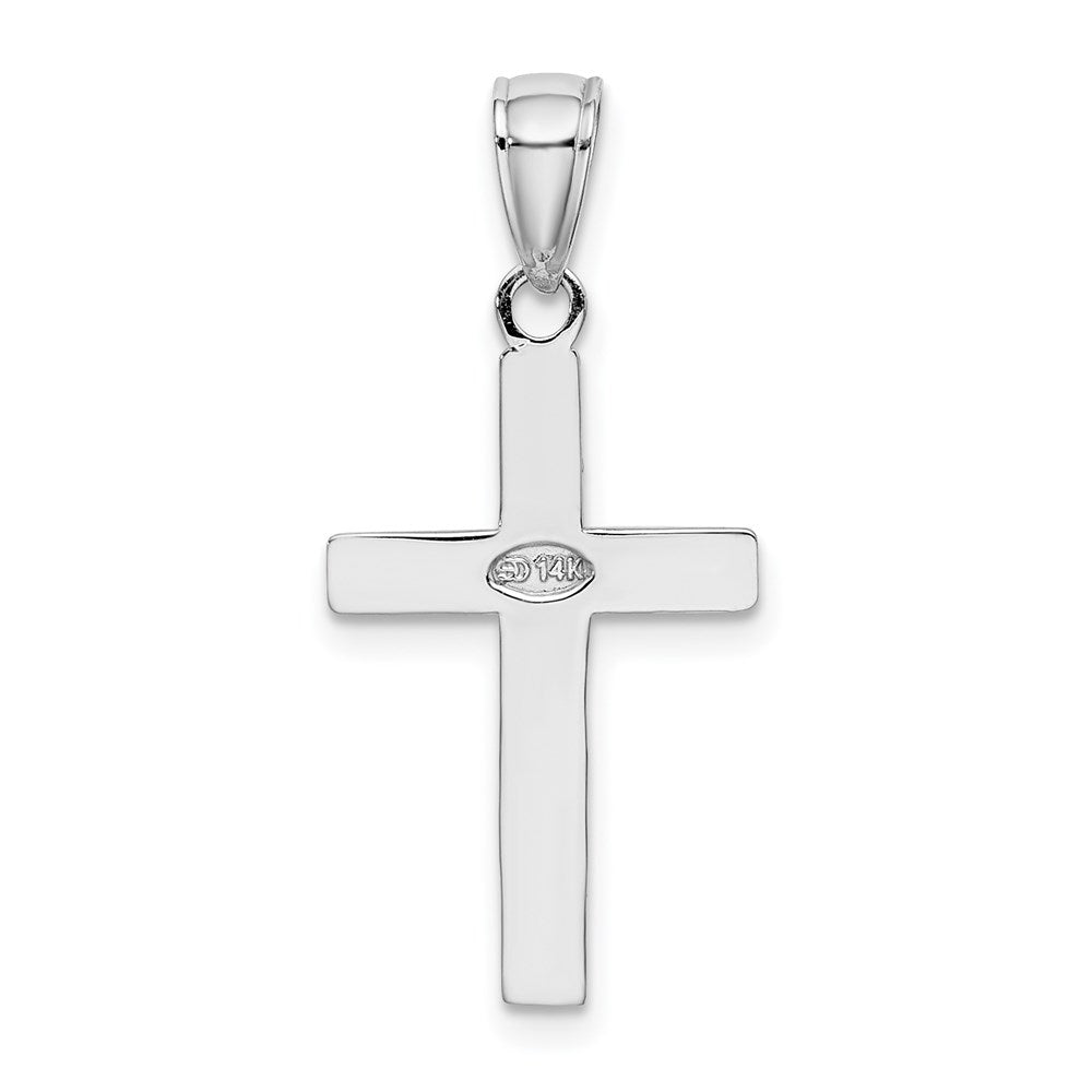 14k White Gold 14 mm Polished Cross Charm (1.2 grams)