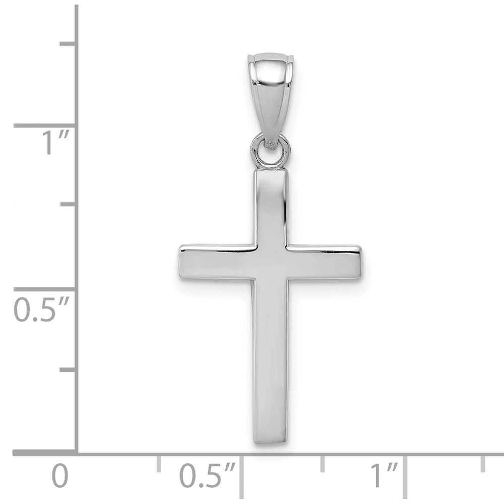 14k White Gold 14 mm Polished Cross Charm (1.2 grams)