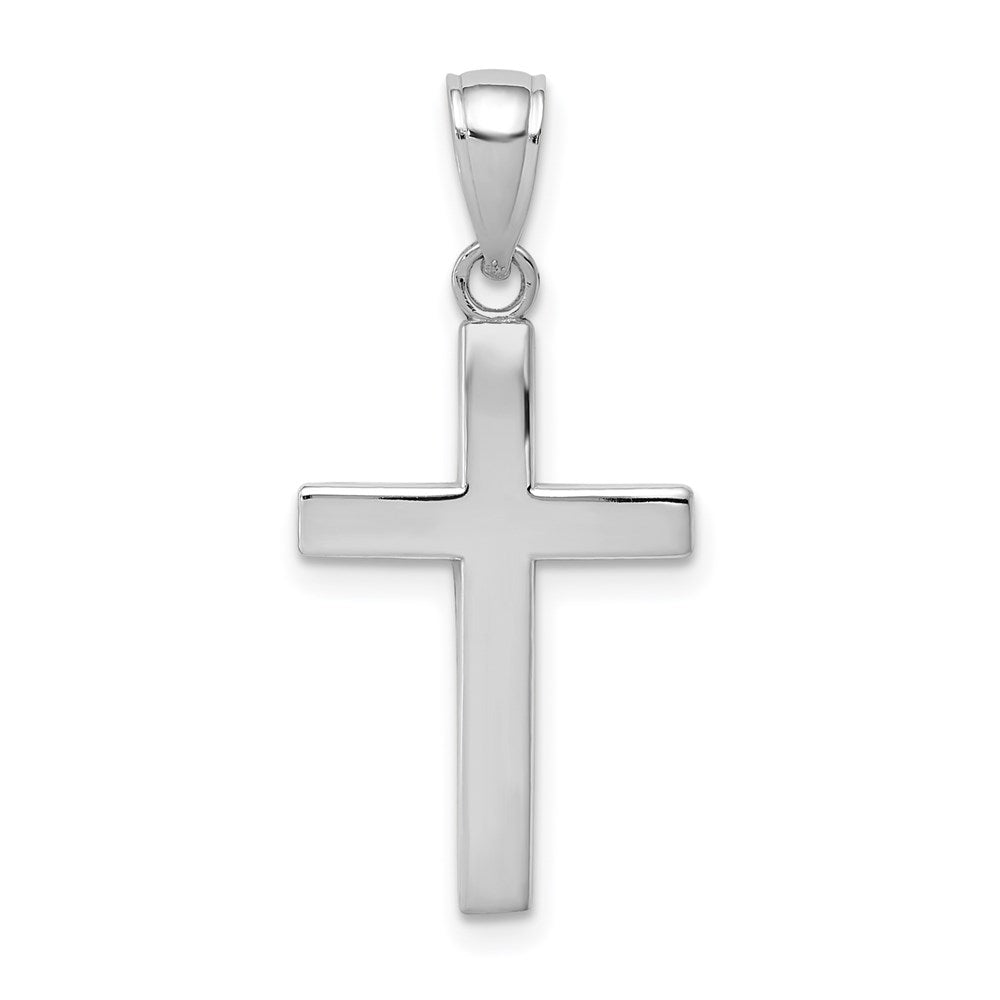 14k White Gold 14 mm Polished Cross Charm (1.2 grams)