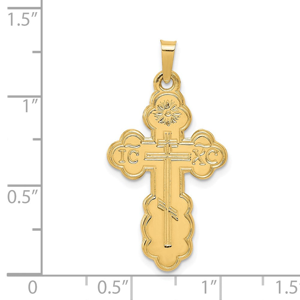 14k Yellow Gold 18 mm Eastern Orthodox Cross Pendant (1.9 grams)