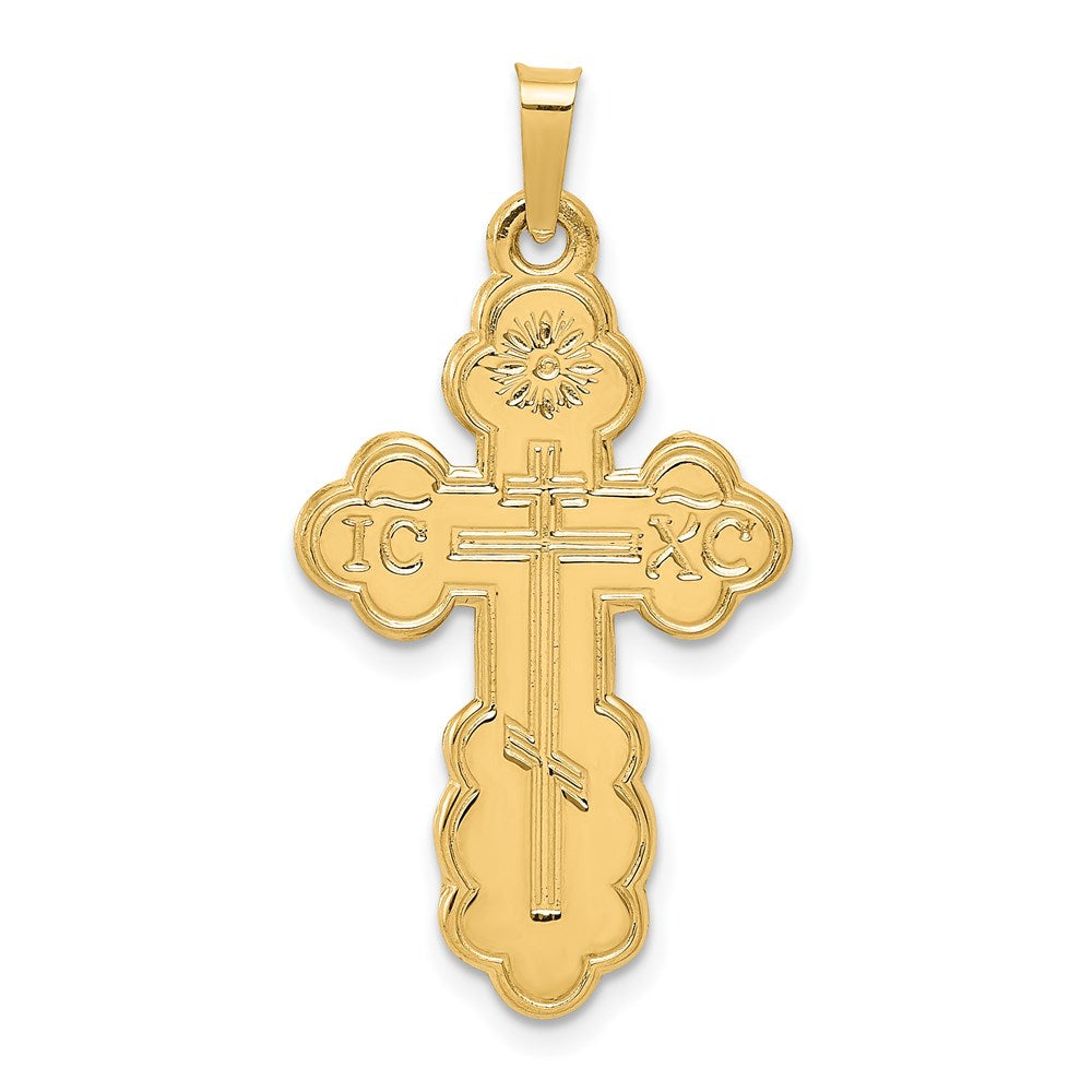14k Yellow Gold 18 mm Eastern Orthodox Cross Pendant (1.9 grams)