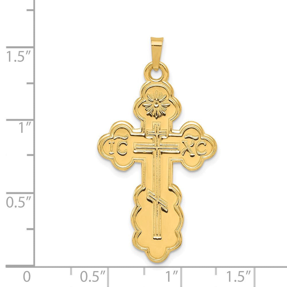 14k Yellow Gold 22 mm Eastern Orthodox Cross Pendant (2.85 grams)