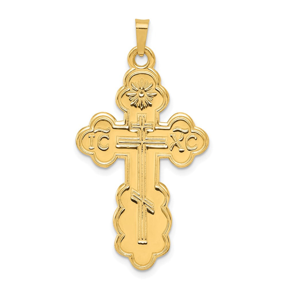 14k Yellow Gold 22 mm Eastern Orthodox Cross Pendant (2.85 grams)