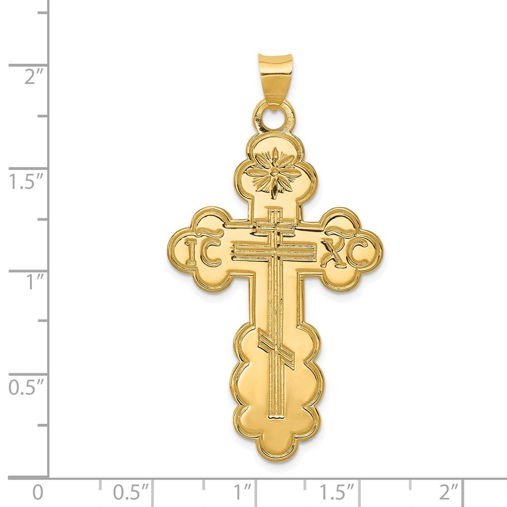 14k Yellow Gold 26 mm Eastern Orthodox Cross Pendant (4.35 grams)