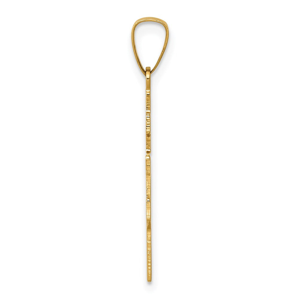 14k Yellow Gold 11 mm Eastern Orthodox Cross Charm (0.76 grams)