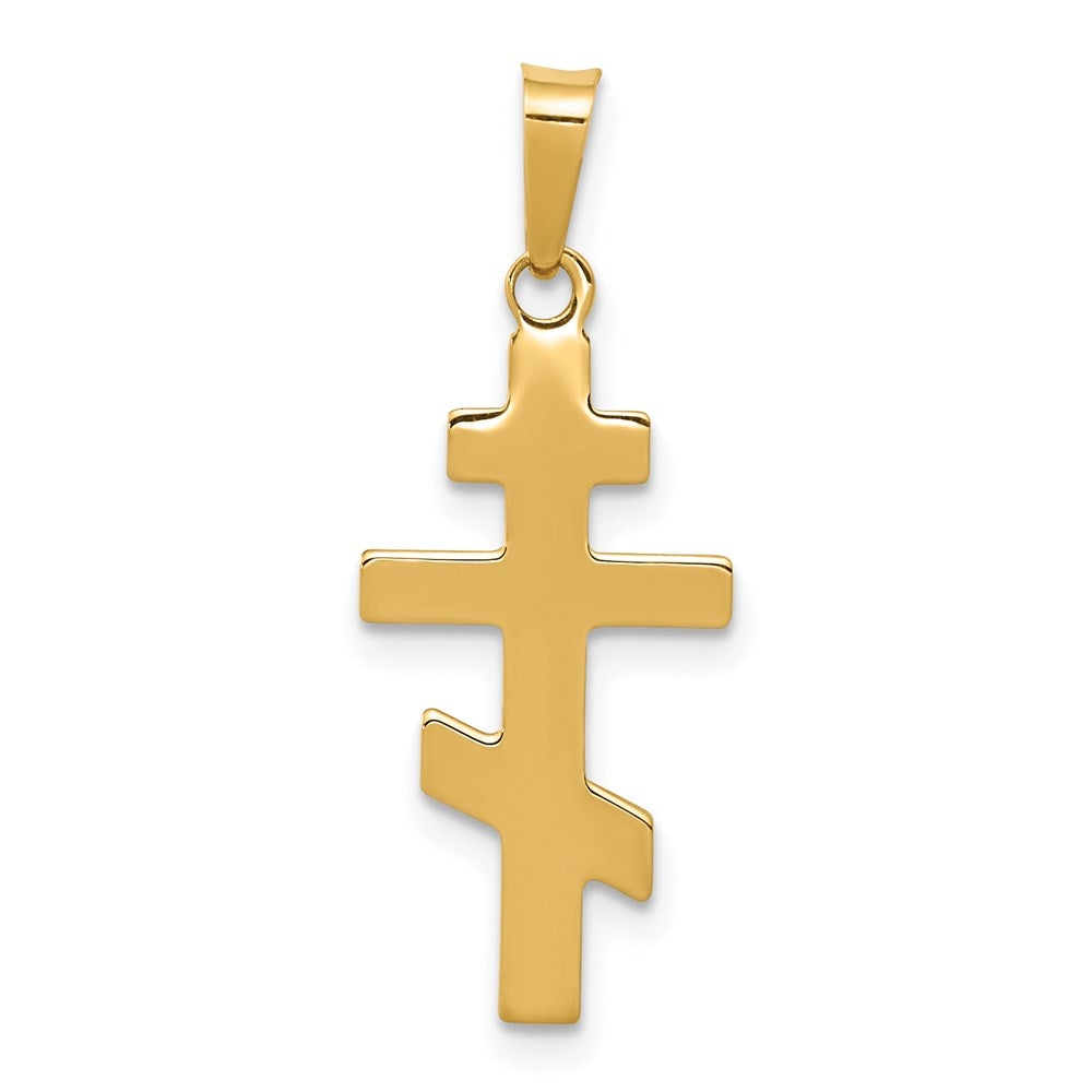 14k Yellow Gold 11 mm Eastern Orthodox Cross Charm (0.76 grams)