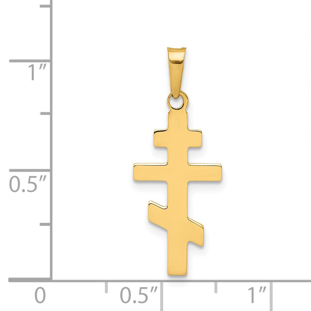 14k Yellow Gold 11 mm Eastern Orthodox Cross Charm (0.76 grams)