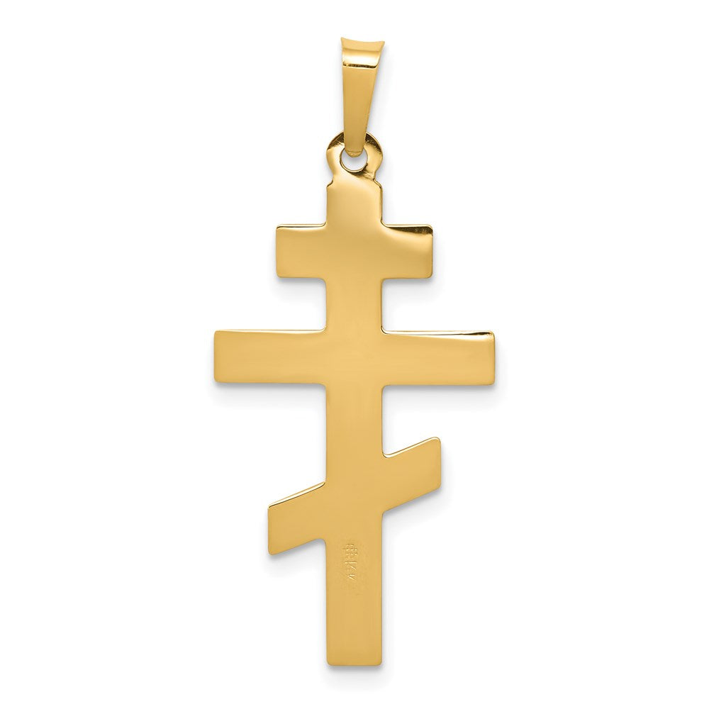 14k Yellow Gold 15 mm Eastern Orthodox Cross Charm (1.12 grams)