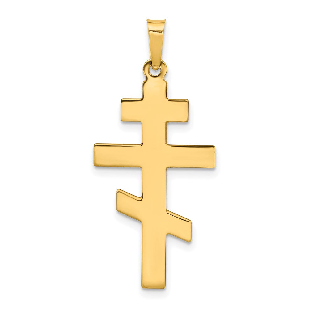 14k Yellow Gold 15 mm Eastern Orthodox Cross Charm (1.12 grams)