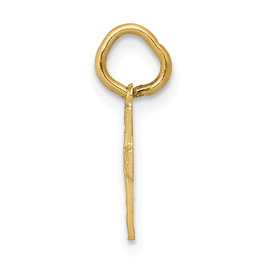 14k Yellow Gold 13 mm Floral Cross Charm (0.29 grams)