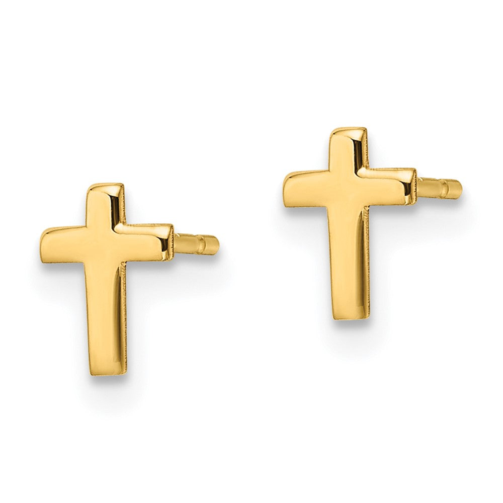 14k Yellow Gold 4.6 mm Polished Cross Post Earrings (0.21 grams)