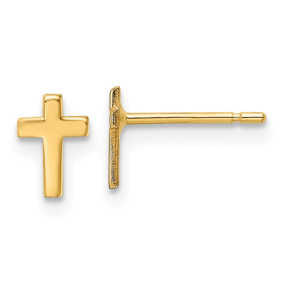 14k Yellow Gold 4.6 mm Polished Cross Post Earrings (0.21 grams)