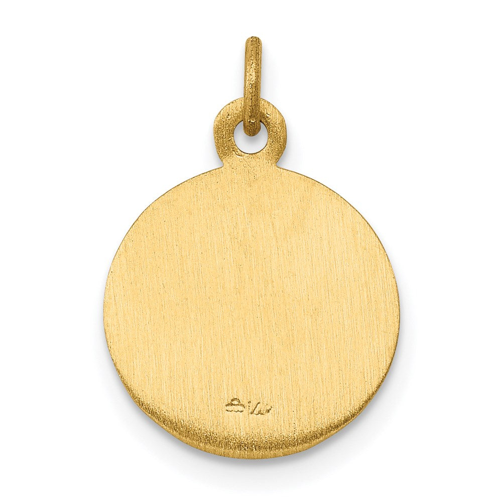 14k Yellow Gold 12.75 mm Saint George Medal Charm (0.74 grams)