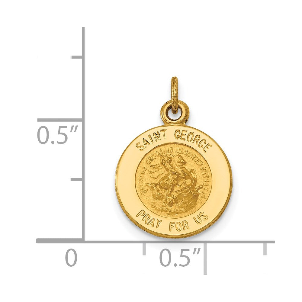 14k Yellow Gold 12.75 mm Saint George Medal Charm (0.74 grams)