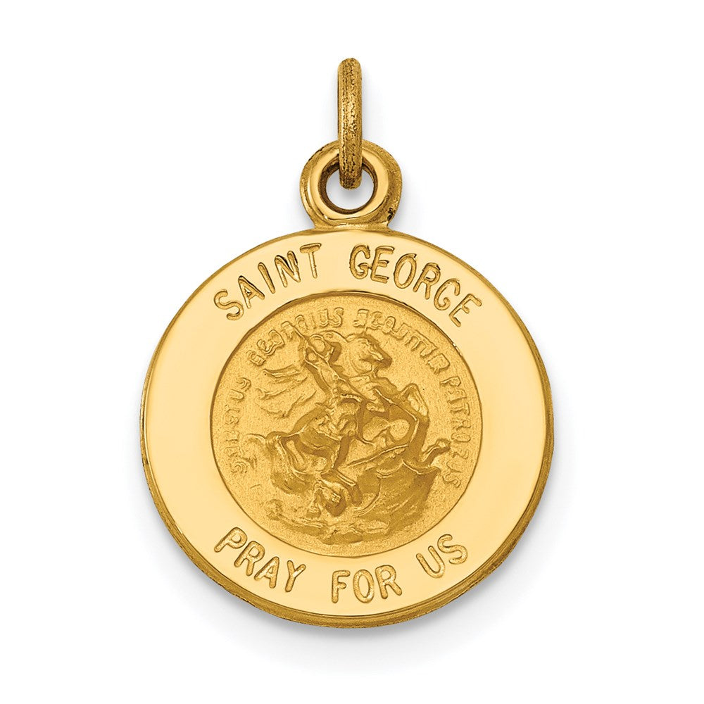 14k Yellow Gold 12.75 mm Saint George Medal Charm (0.74 grams)